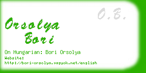 orsolya bori business card